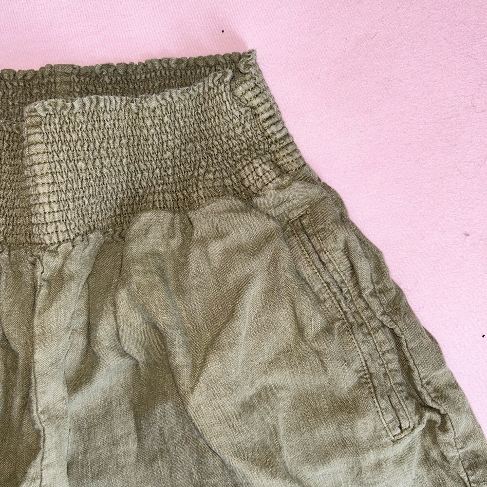 Wrap London Green Smocked A-Line Knee-Length Skirt - Picture 4 of 6